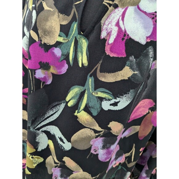 Ava & Viv Blouse Womens Sz X/14W Multi Floral Top Peasant Boho Artsy Romantic - Picture 9 of 14